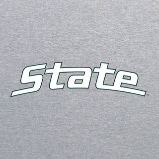 MSU Sparty Logo Script Zip Hoodie - Sport Grey