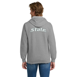 MSU Sparty Logo Script Zip Hoodie - Sport Grey