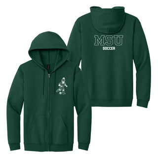 MSU Sparty Soccer Mascot Mark LC Zip Hoodie - Forest