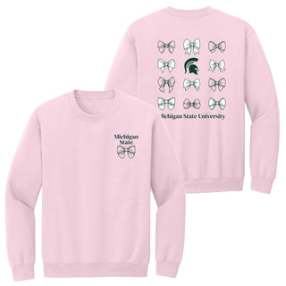 MSU Bow Bliss Crewneck - Light Pink