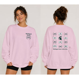 MSU Bow Bliss Crewneck - Light Pink