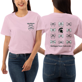 MSU Bow Bliss T-Shirt - Light Pink