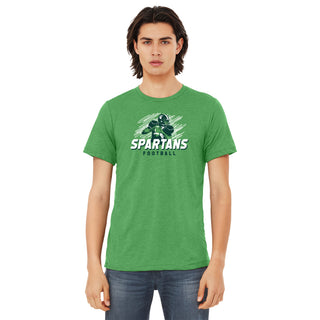 Michigan State Football Action Triblend T-Shirt - Green Triblend