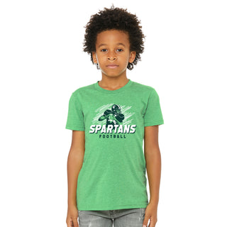 Michigan State Football Action Triblend Youth T-Shirt - Green Triblend