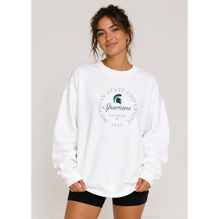 MSU Roundabout BTB Crewneck - White