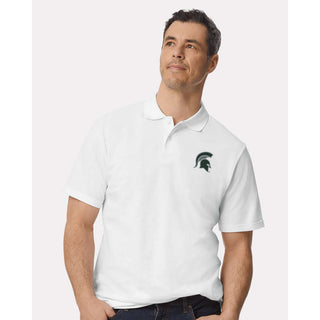 MSU Logo Outline EMB Softstyle Pique Polo