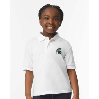 MSU Logo Outline EMB Youth Dryblend Jersey Polo