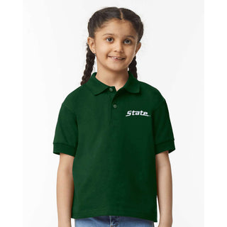 MSU Script Logo EMB Youth Dryblend Jersey Polo
