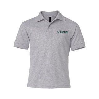 MSU Script Logo EMB Youth Dryblend Jersey Polo