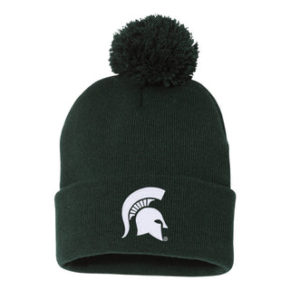 MSU Primary Logo Knit Pom Pom Beanie