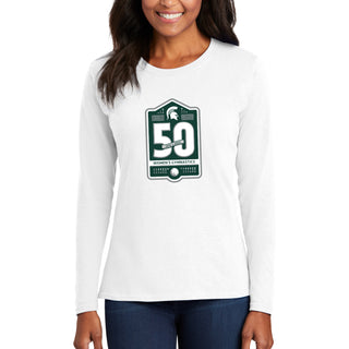 MSU Women's Gymnastics 50th Anniversary Womens Long Sleeve - White