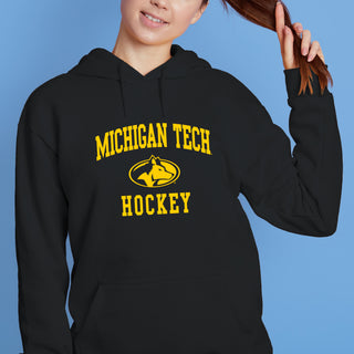 Michigan Tech Arch Logo Hockey Hoodie - Black