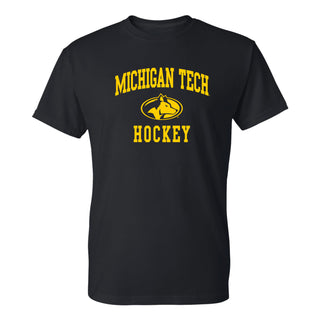 Michigan Tech Arch Logo Hockey T-Shirt - Black