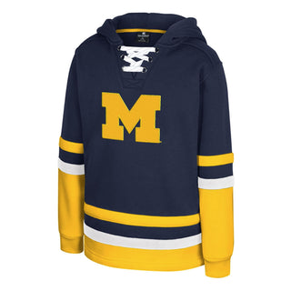 Michigan Colosseum Youth Gunstar Lace Up Hoodie