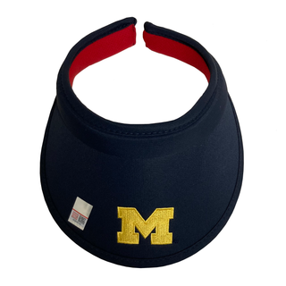 Michigan Women's Performance Clip On Visor w/Maize Block M - Navy