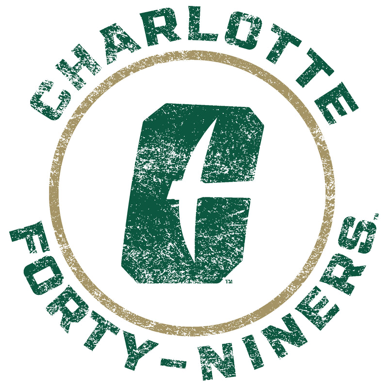 UNC Charlotte Forty-Niners Distressed Circle Logo Youth Short Sleeve T Shirt - White
