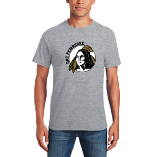 UNC Pembroke Braves Primary Logo T Shirt - Sport Grey