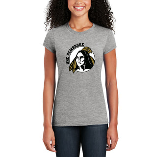 UNC Pembroke Braves Primary Logo Women's T Shirt - Sport Grey