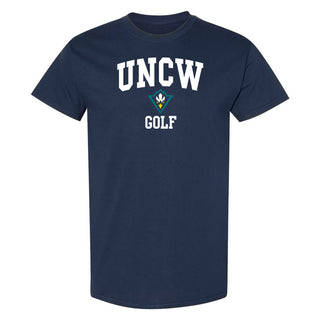 UNC Wilmington Seahawks Arch Logo Golf T-Shirt - Navy