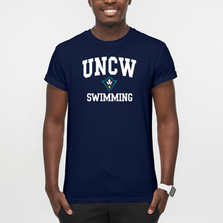 UNC Wilmington Seahawks Arch Logo Swimming T-Shirt - Navy