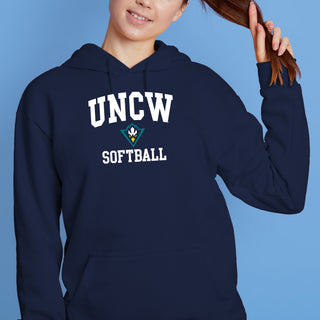 UNC Wilmington Seahawks Arch Logo Softball Hoodie - Navy