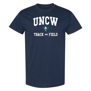UNC Wilmington Seahawks Arch Logo Track & Field T-Shirt - Navy