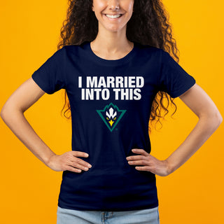 UNC Wilmington Seahawks I Married Into This Women's T-Shirt - Navy