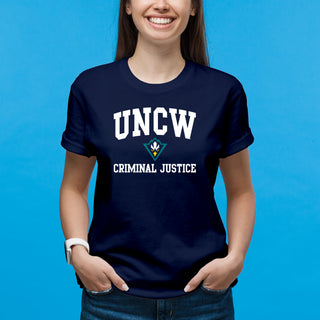 Wilmington Seahawks Arch Logo Criminal Justice T-Shirt - Navy