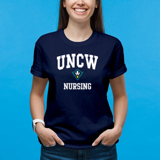 Wilmington Seahawks Arch Logo Nursing T-Shirt - Navy