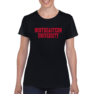 Northeastern University Basic Block Womens T-Shirt - Black