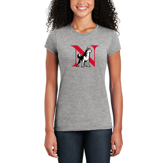 Northeastern University Primary Logo Womens T-Shirt - Sport Grey