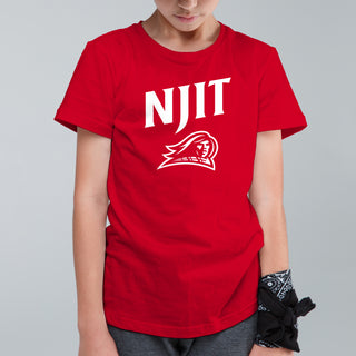 New Jersey Institute of Technology Arch Logo Short Sleeve Youth T Shirt - Red