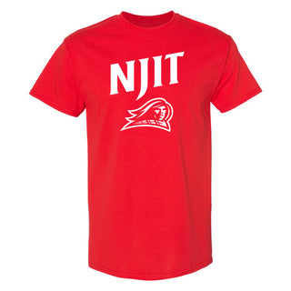 New Jersey Institute of Technology Arch Logo Short Sleeve T Shirt - Red