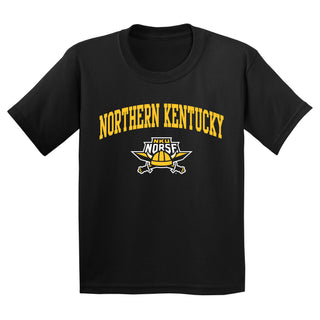 Northern Kentucky University Norse Arch Logo Youth Short Sleeve T Shirt - Black