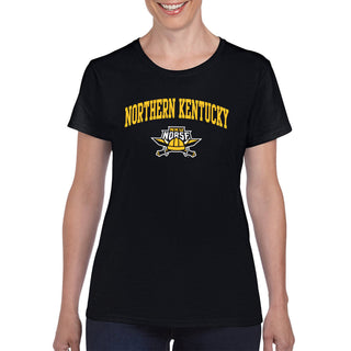 Northern Kentucky University Norse Arch Logo Women's Short Sleeve T Shirt - Black