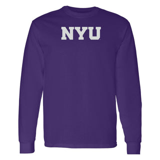 New York University Violets Basic Block Long Sleeve T-Shirt - Purple
