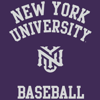 New York University Violets Arch Logo Baseball T-Shirt - Purple