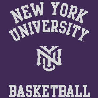New York University Violets Arch Logo Basketball T-Shirt - Purple