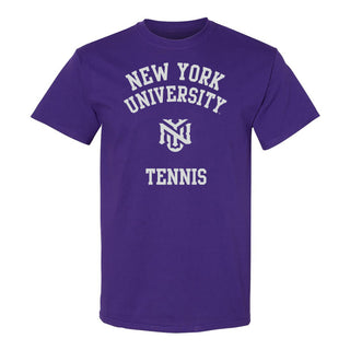 New York University Violets Arch Logo Tennis T-Shirt - Purple