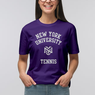 New York University Violets Arch Logo Tennis T-Shirt - Purple