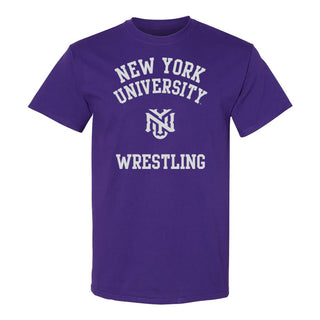 New York University Violets Arch Logo Wrestling T-Shirt - Purple