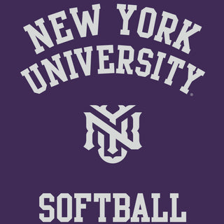 New York University Violets Arch Logo Softball T-Shirt - Purple
