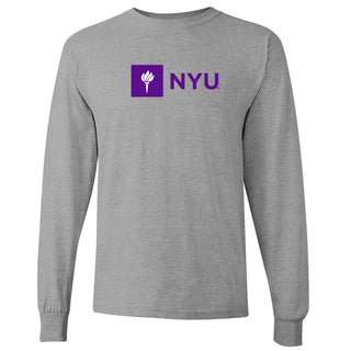New York University Institutional Logo Long Sleeve - Sport Grey