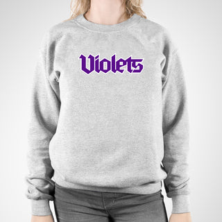 NYU Violets Wordmark Crewneck - Sport Grey