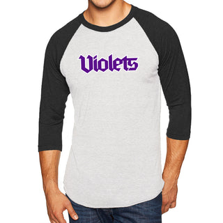 NYU Violets Wordmark 3/4-Sleeve Raglan T-Shirt