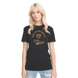 Oakland University Retro Script NLA Triblend T-Shirt - Vintage Black