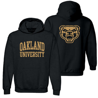 Oakland University Front and Back Print Hoodie - Black
