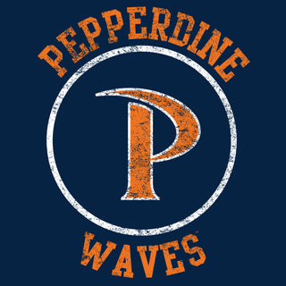 Pepperdine University Waves Distressed Circle Logo Long Sleeve T-Shirt - Navy