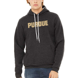 Purdue Basic Block Sponge Fleece Hoodie - Dark Grey Heather