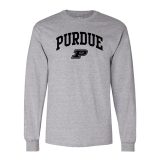 Purdue Arch Logo Champion Long Sleeve - Light Steel